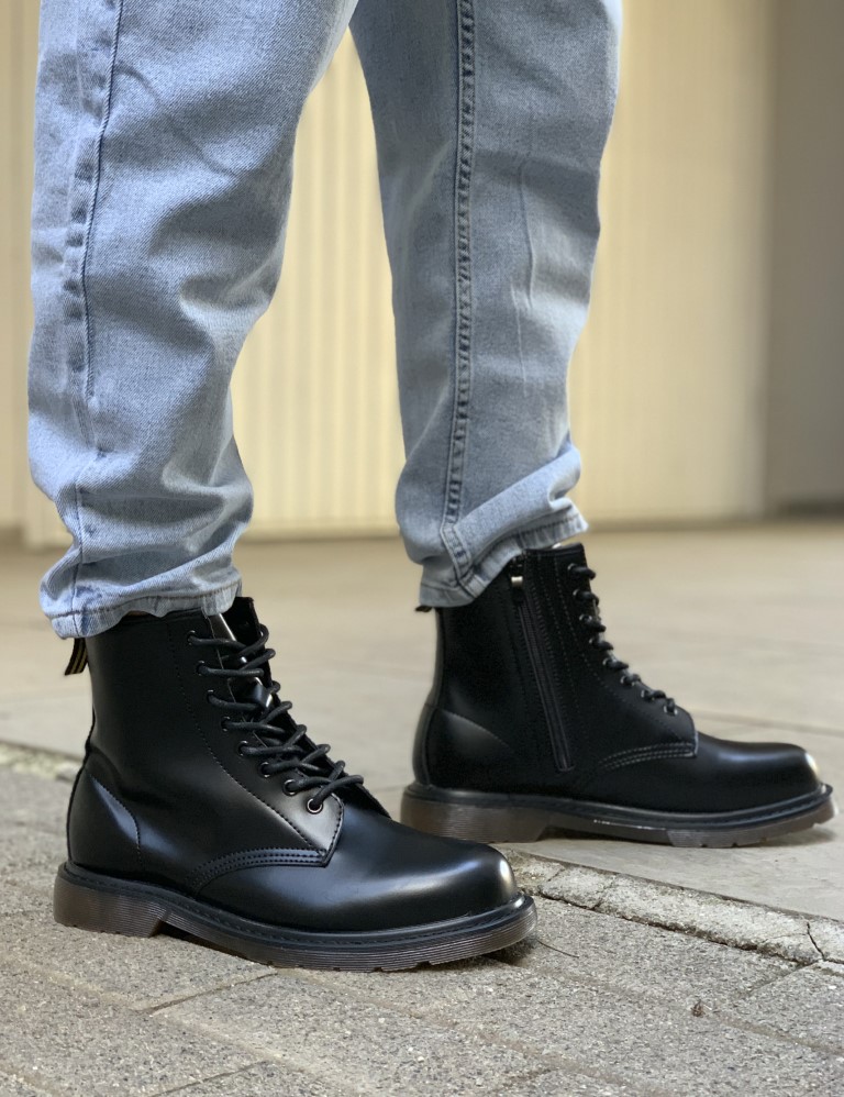 Ανδρικά μαύρα αρβυλάκια δερματίνη κρεπ σόλα GR8830A φωτογραφία